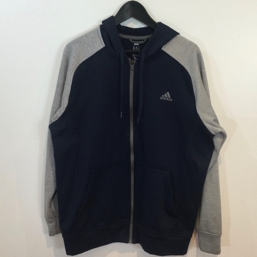 ADIDAS CLIMAWARM BLUE GREY SWEATSHIRT EUC SZ L